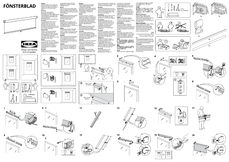 Page 1 de la notice Manuel utilisateur Ikea FÖNSTERBLAD 305.384.76