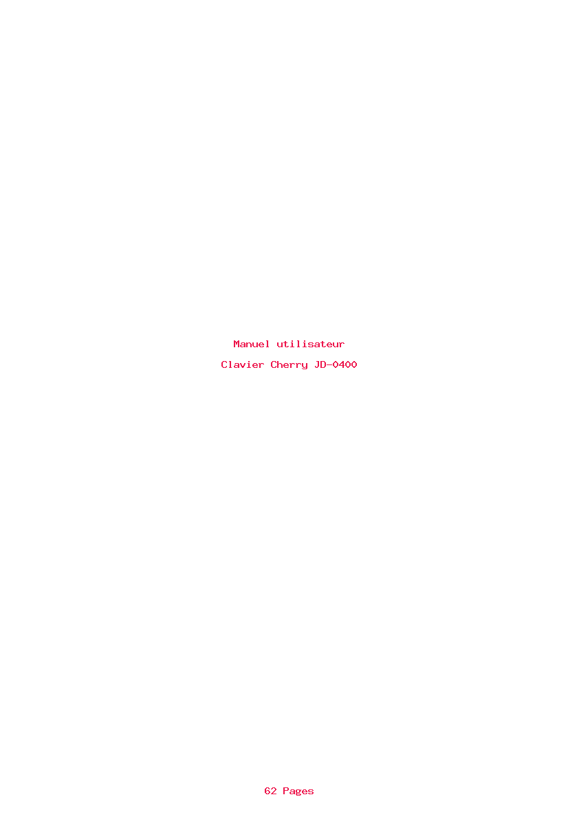 Page 1 de la notice Manuel utilisateur Cherry JD-0400