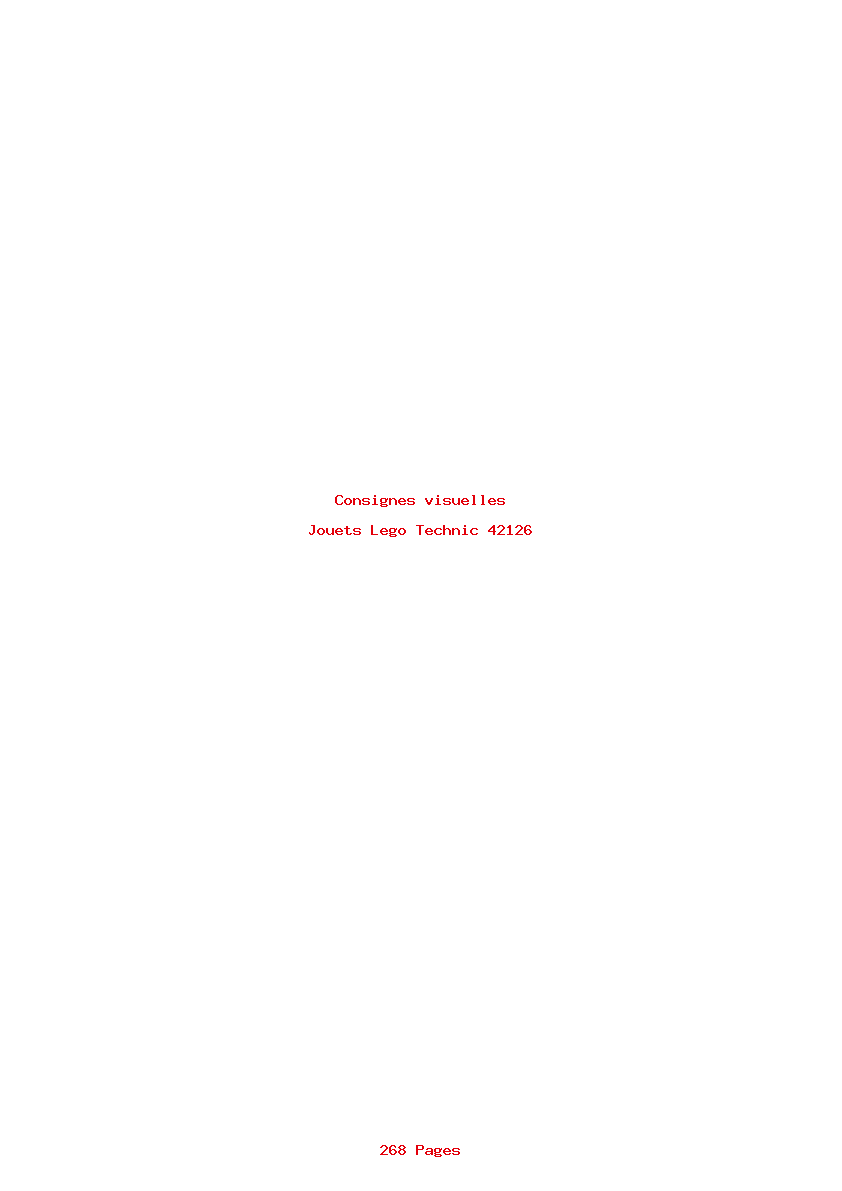 Page 1 de la notice Consignes visuelles Lego Technic 42126