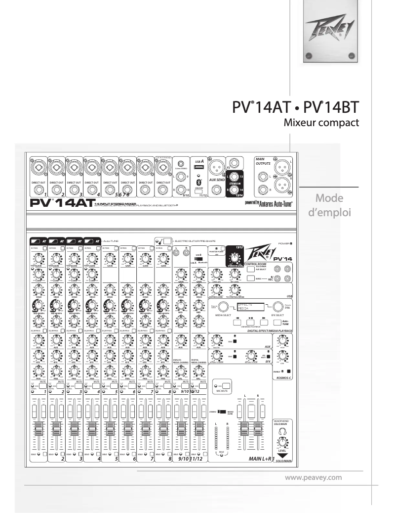 Página 1 del manual Manual de usuario Peavey PV 14BT