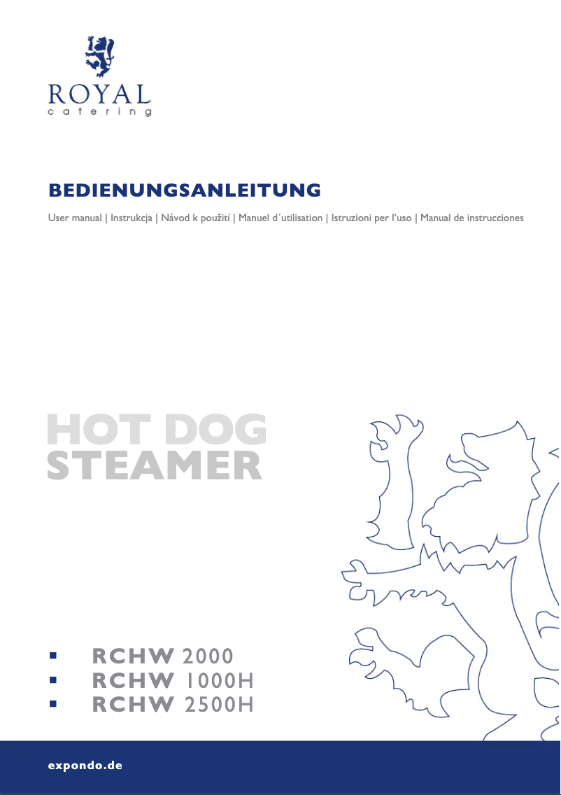 Page 1 de la notice Manuel utilisateur Royal Catering RCHW 1000H