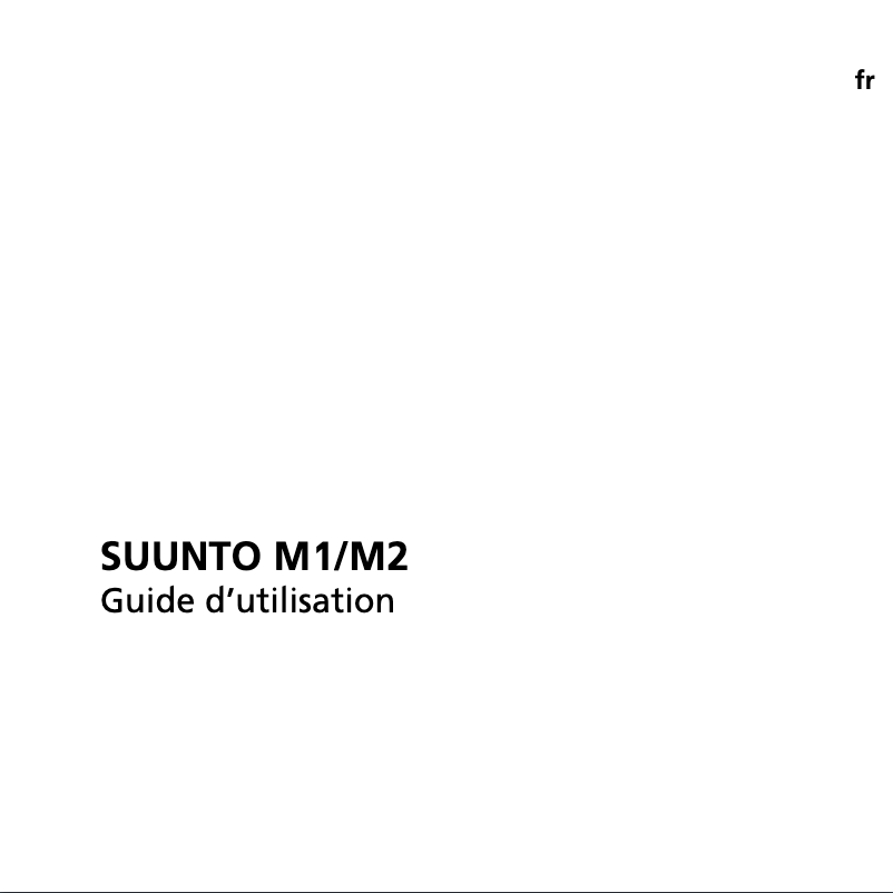 Page 1 de la notice Manuel utilisateur Suunto M1