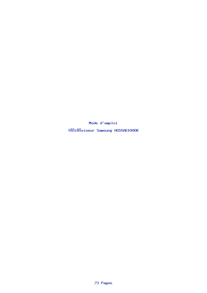 Page 1 de la notice Mode d'emploi Samsung HG55AE690DK