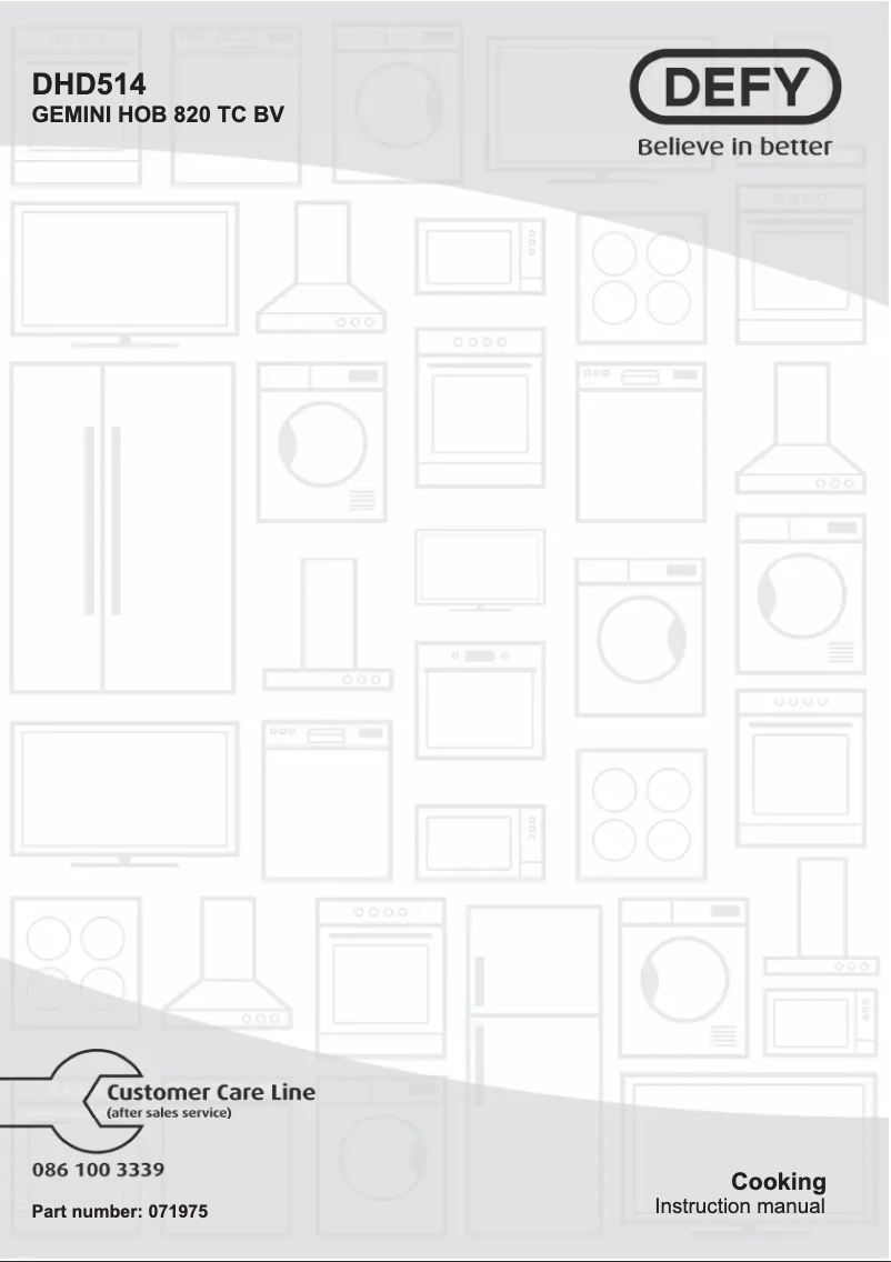 Page 1 de la notice Manuel utilisateur Defy DHD514