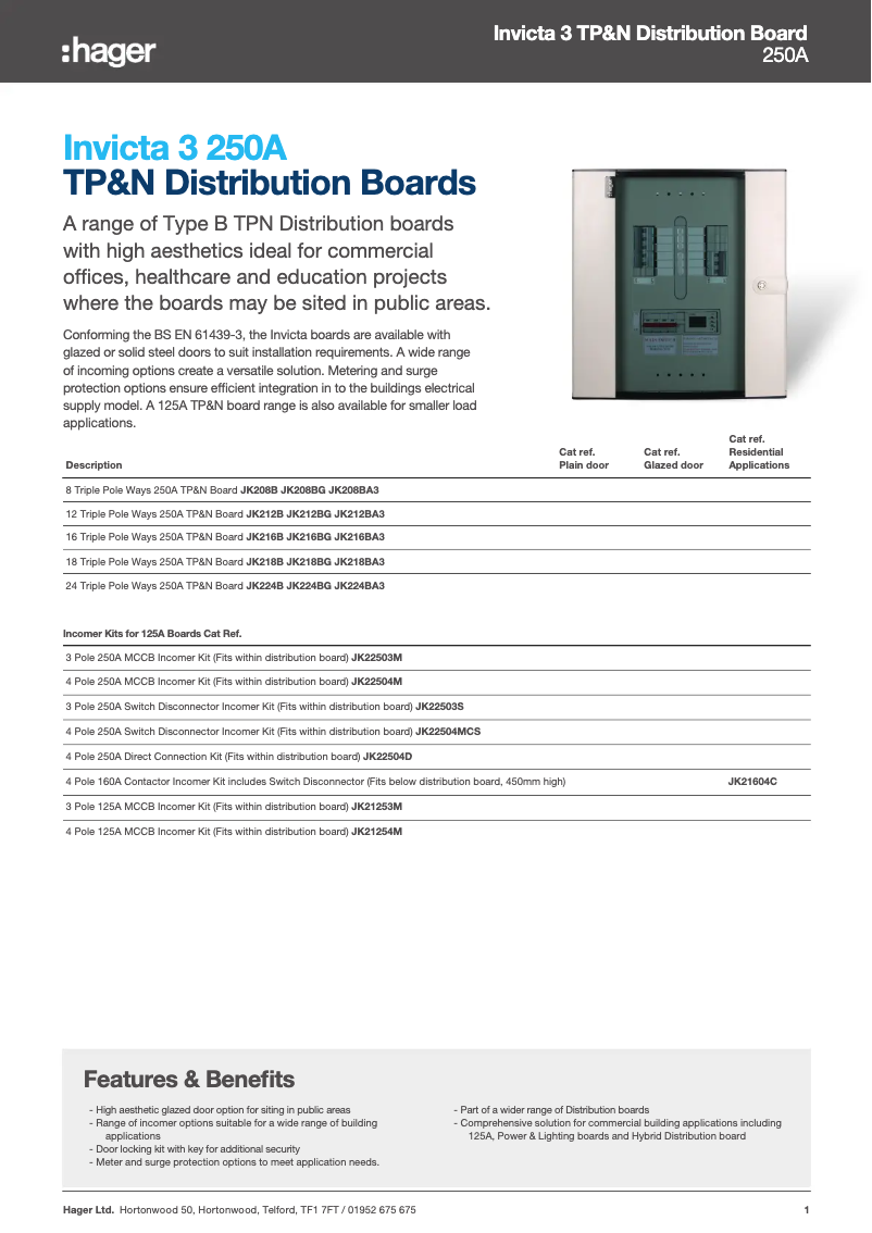 Page 1 of the manual User Manual Hager JK208BA3