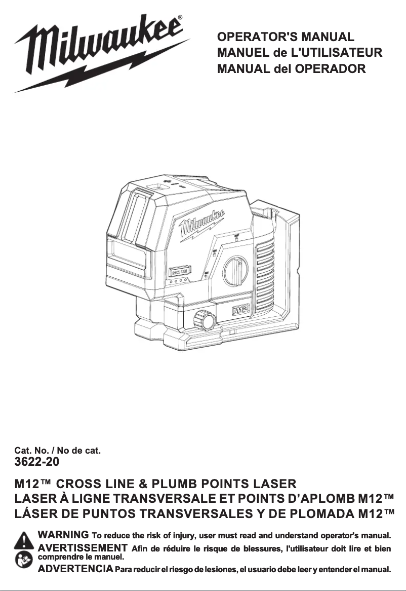 Page 1 de la notice Manuel utilisateur Milwaukee M12 3622-21