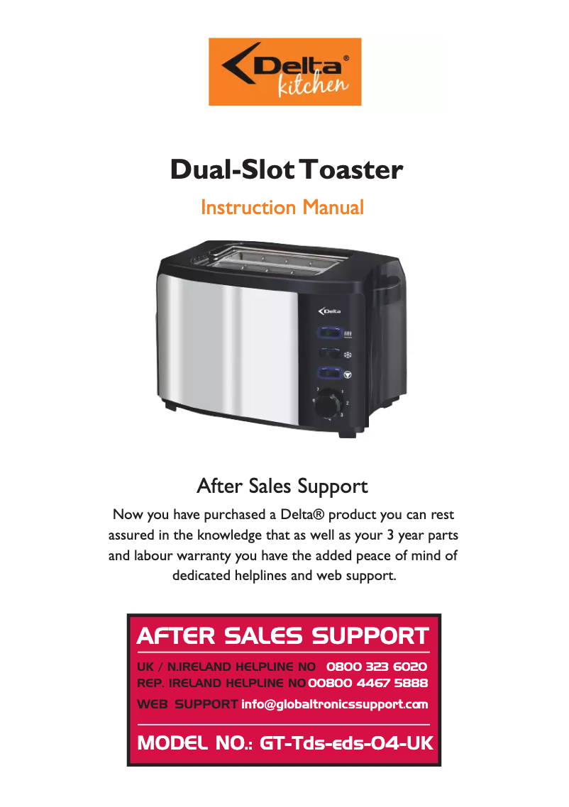 Page 1 de la notice Manuel utilisateur Delta GT-Tds-eds-04-UK