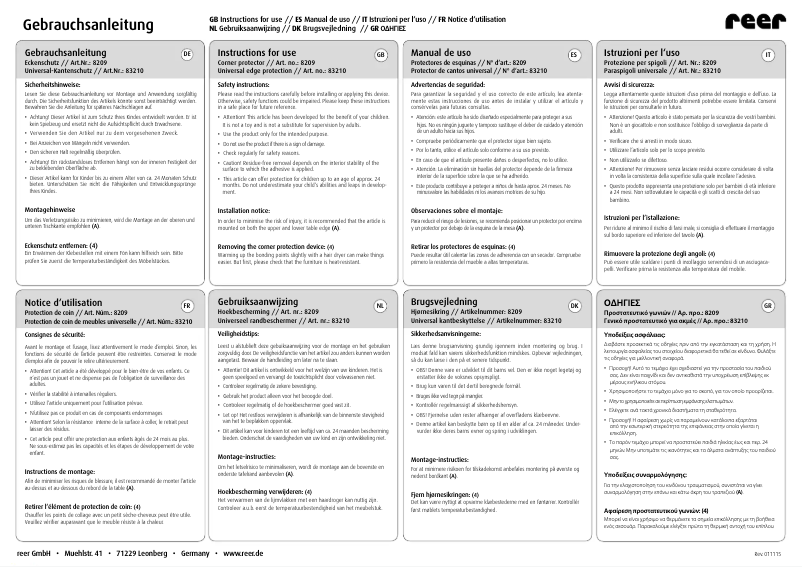 Page 1 of the manual User Manual Reer 8209