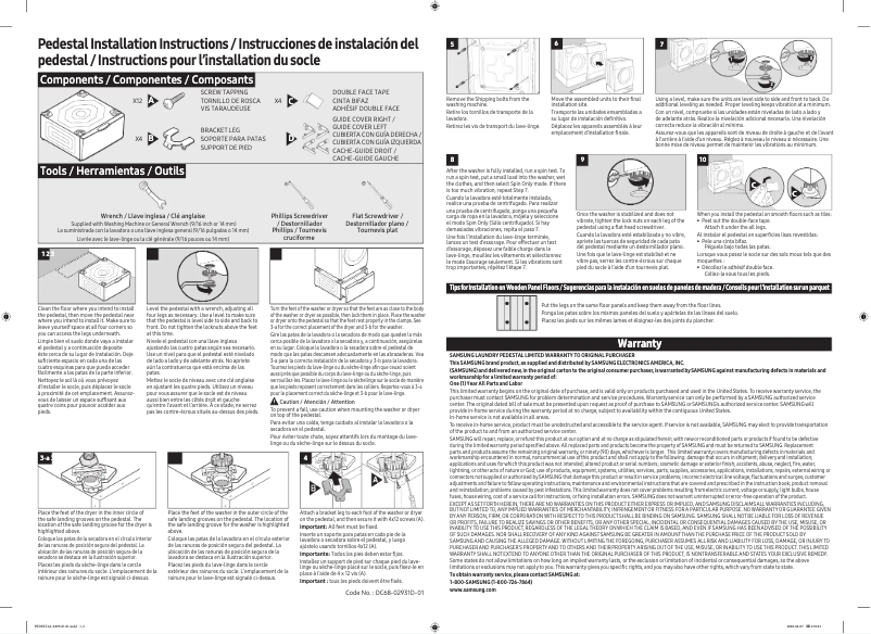 Page 1 de la notice Guide d'installation Samsung SKK-8MC