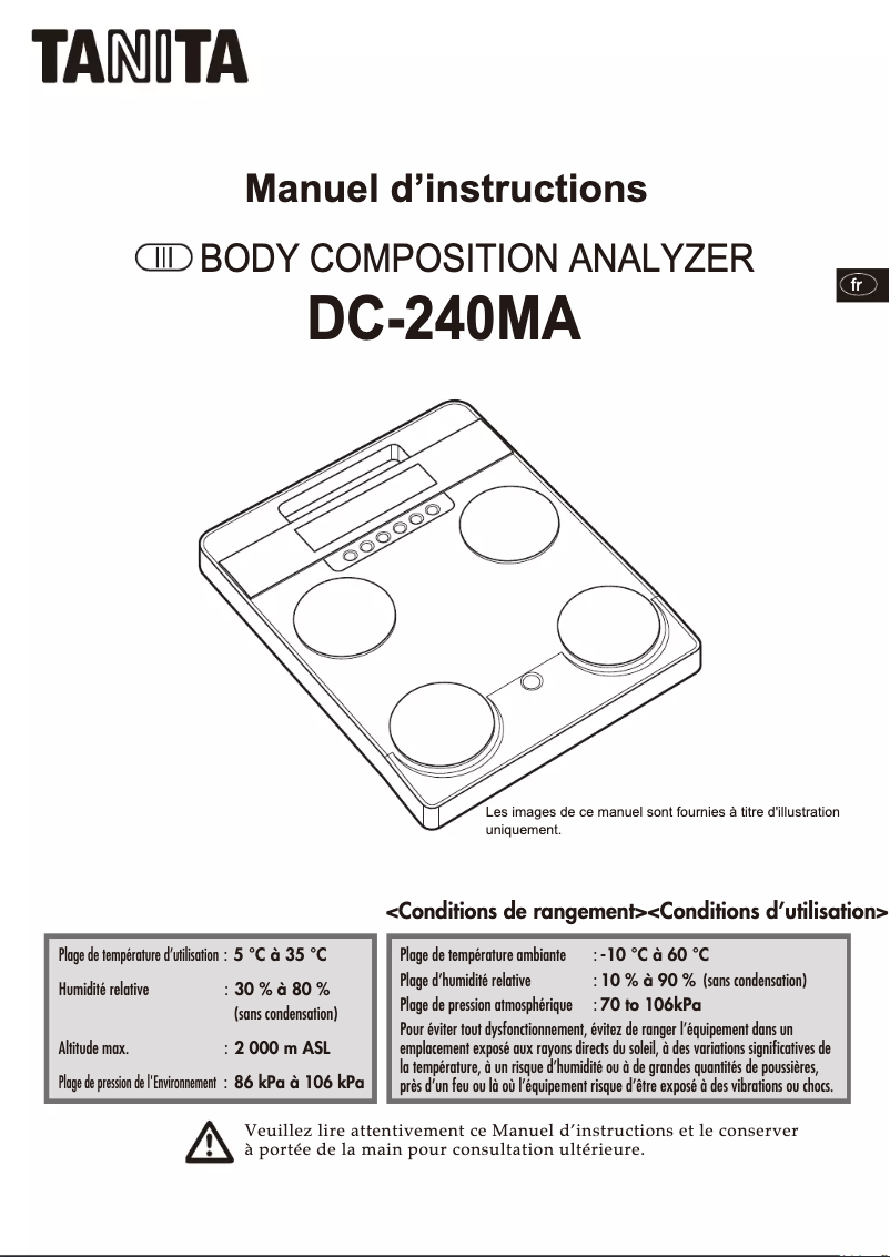 Image de la première page du manuel de l'appareil DC-240MA III