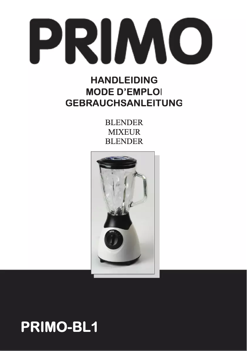 Page 1 de la notice Manuel utilisateur Primo BL1