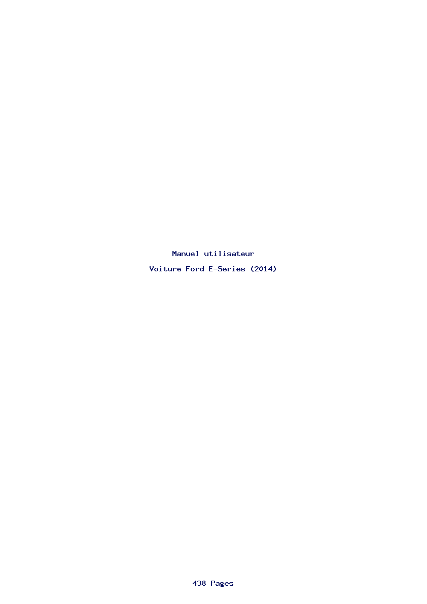 Page 1 de la notice Manuel utilisateur Ford E-Series (2014)