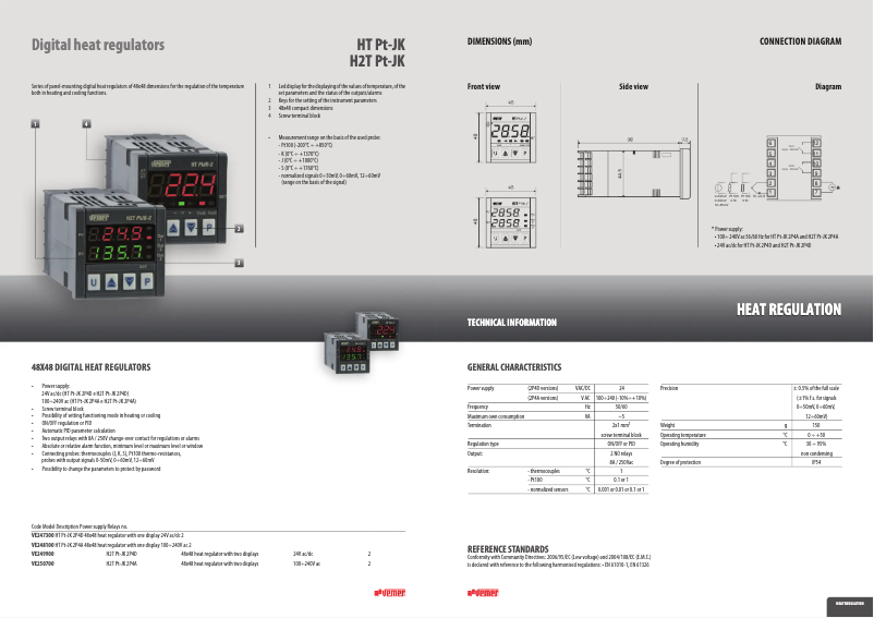 Page 1 de la notice Manuel utilisateur Vemer H2T PtJK-2P4A