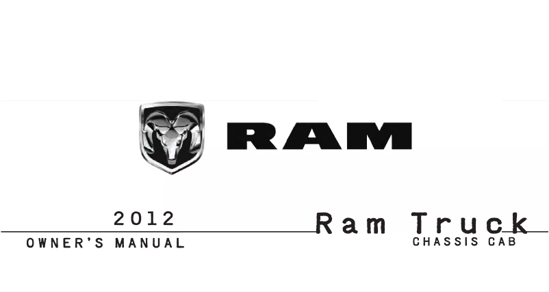 Page 1 de la notice Manuel utilisateur Dodge Chassis Cab (2012)