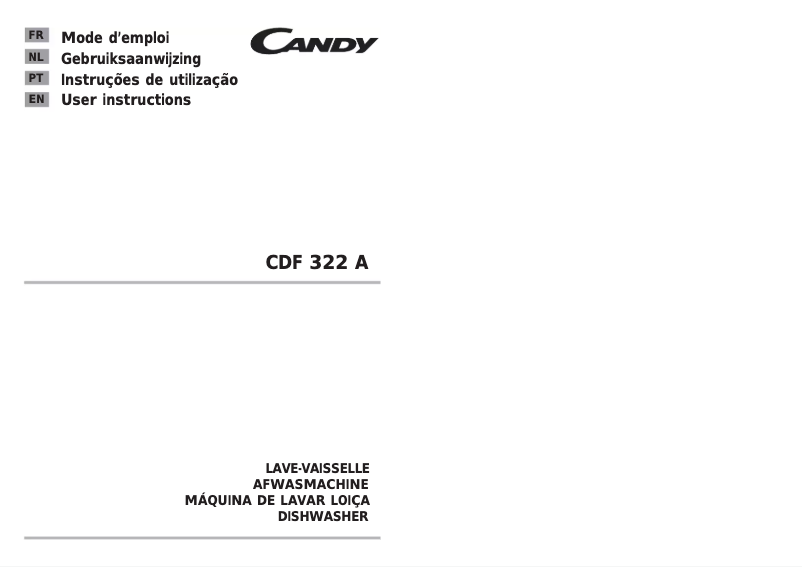 Page 1 of the manual User Manual Candy CDF 322A-85S