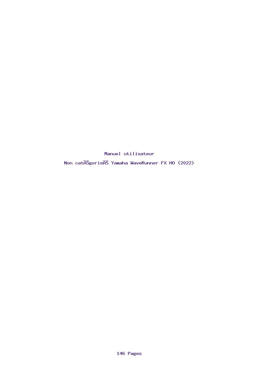Page 1 de la notice Manuel utilisateur Yamaha WaveRunner FX HO (2022)