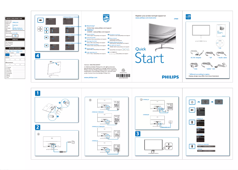 Página 1 del manual Guía de inicio rápido Philips 278E8QDSW