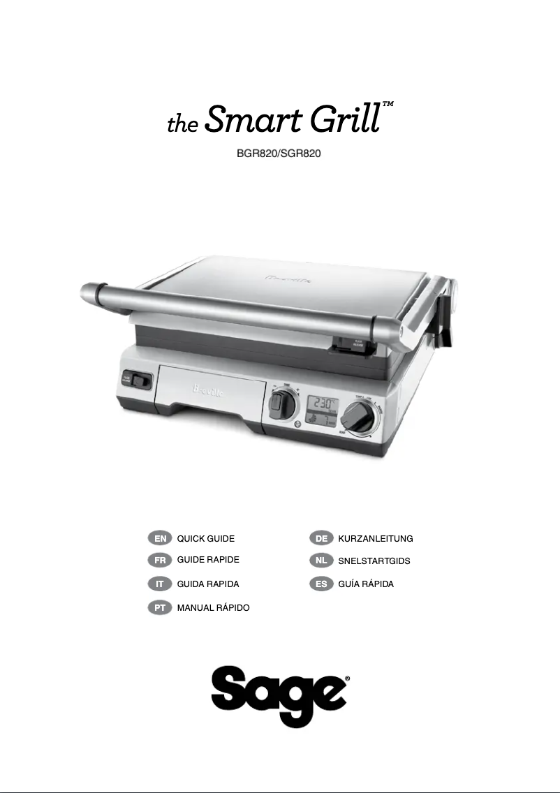 Page 1 de la notice Manuel utilisateur Sage The Smart Grill BGR820