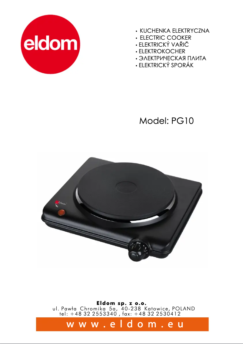Page 1 de la notice Manuel utilisateur Eldom MONA PG10