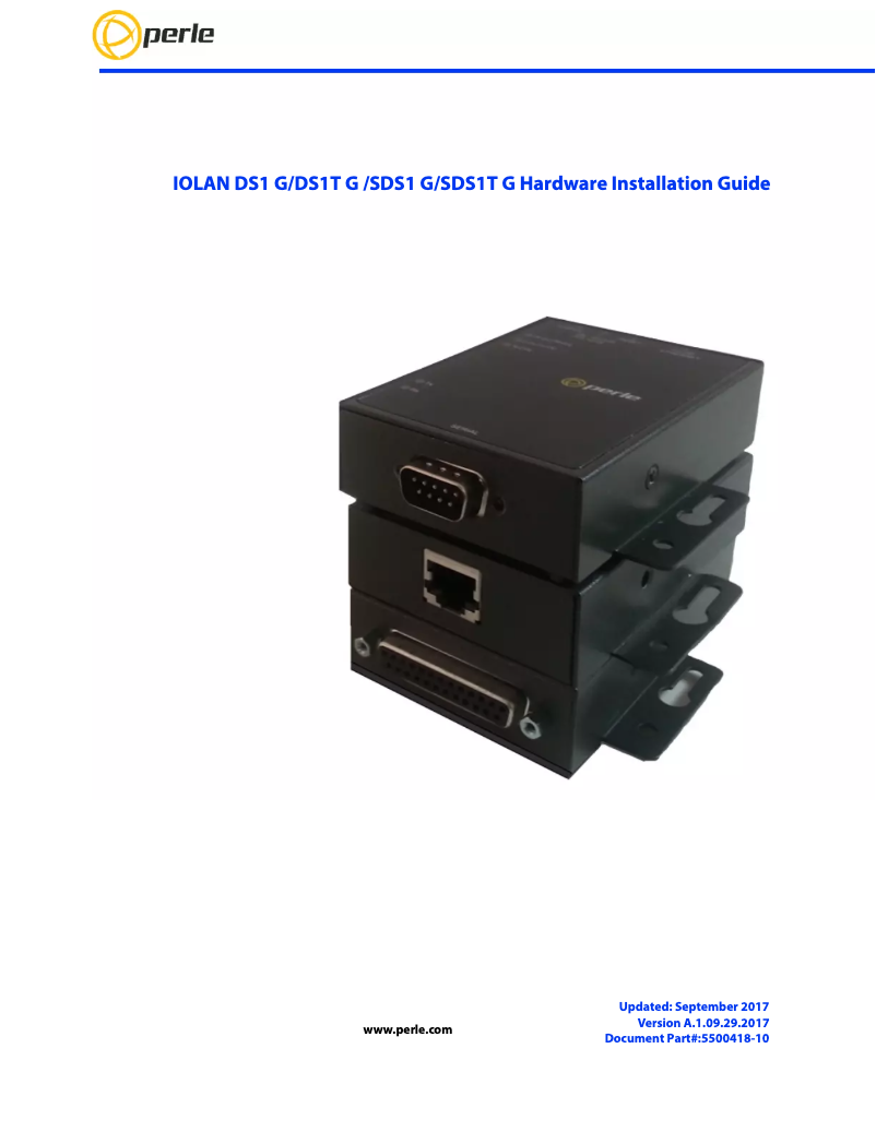 Page n°1 - Manuel utilisateur Perle IOLAN SDS1T