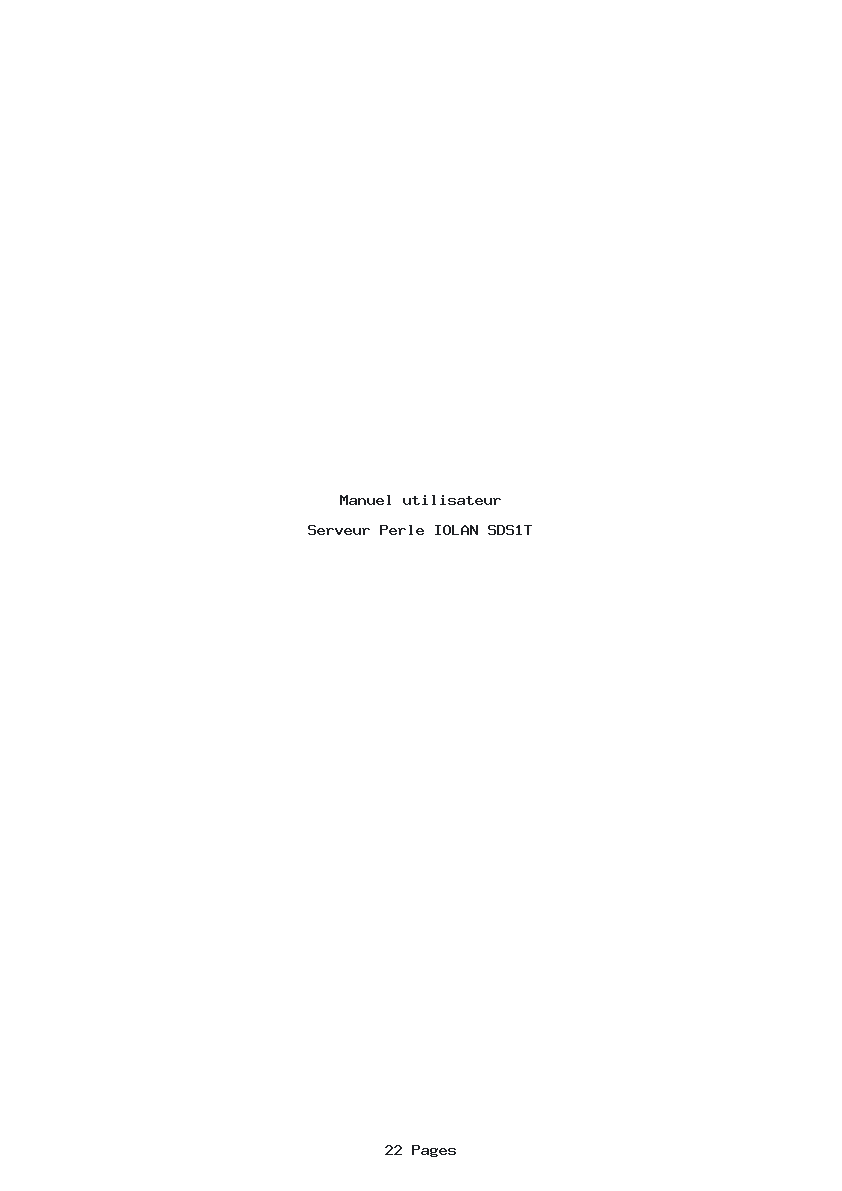 Image de la première page du manuel de l'appareil IOLAN SDS1T