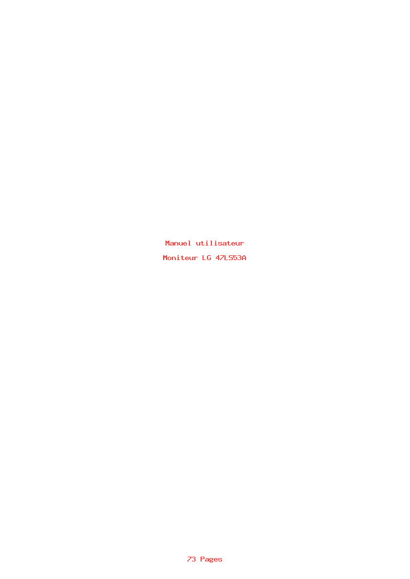 Page 1 de la notice Manuel utilisateur LG 47LS53A