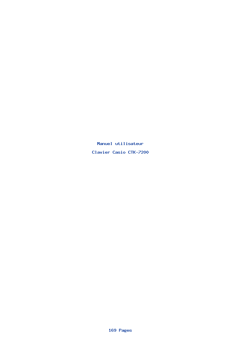 Image de la première page du manuel de l'appareil CTK-7200