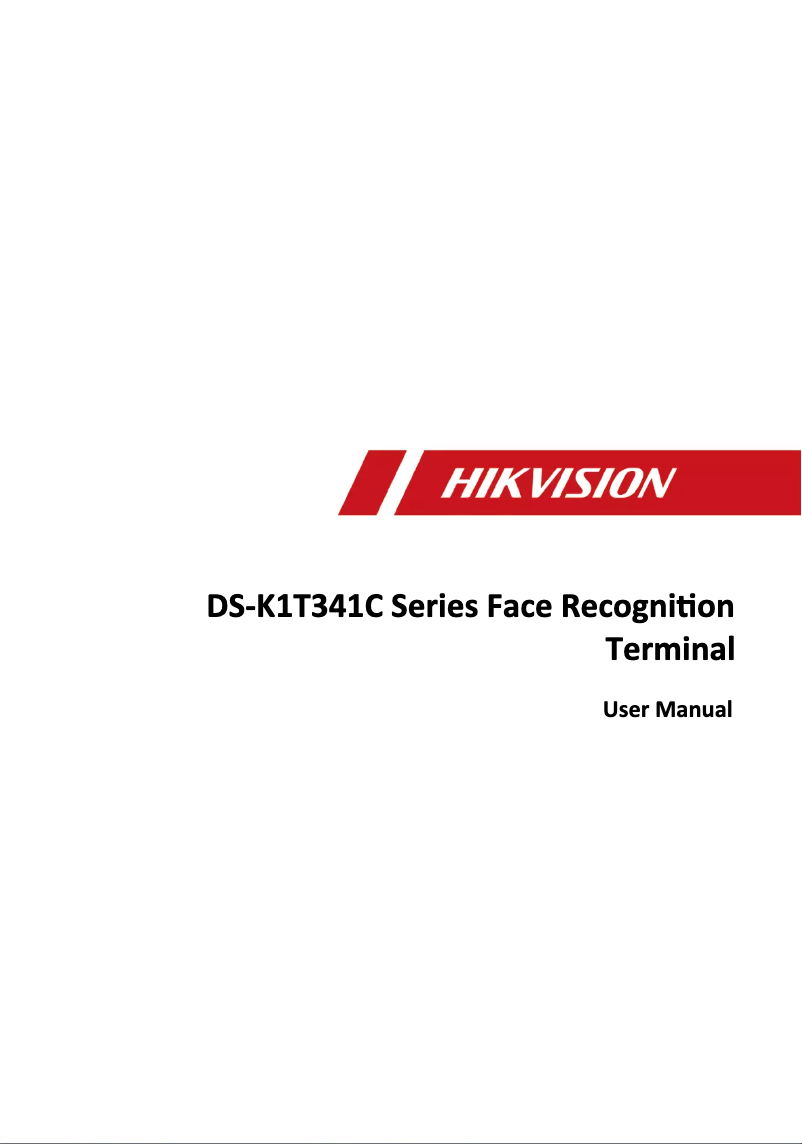 Page 1 de la notice Manuel utilisateur Hikvision DS-K1T341CM