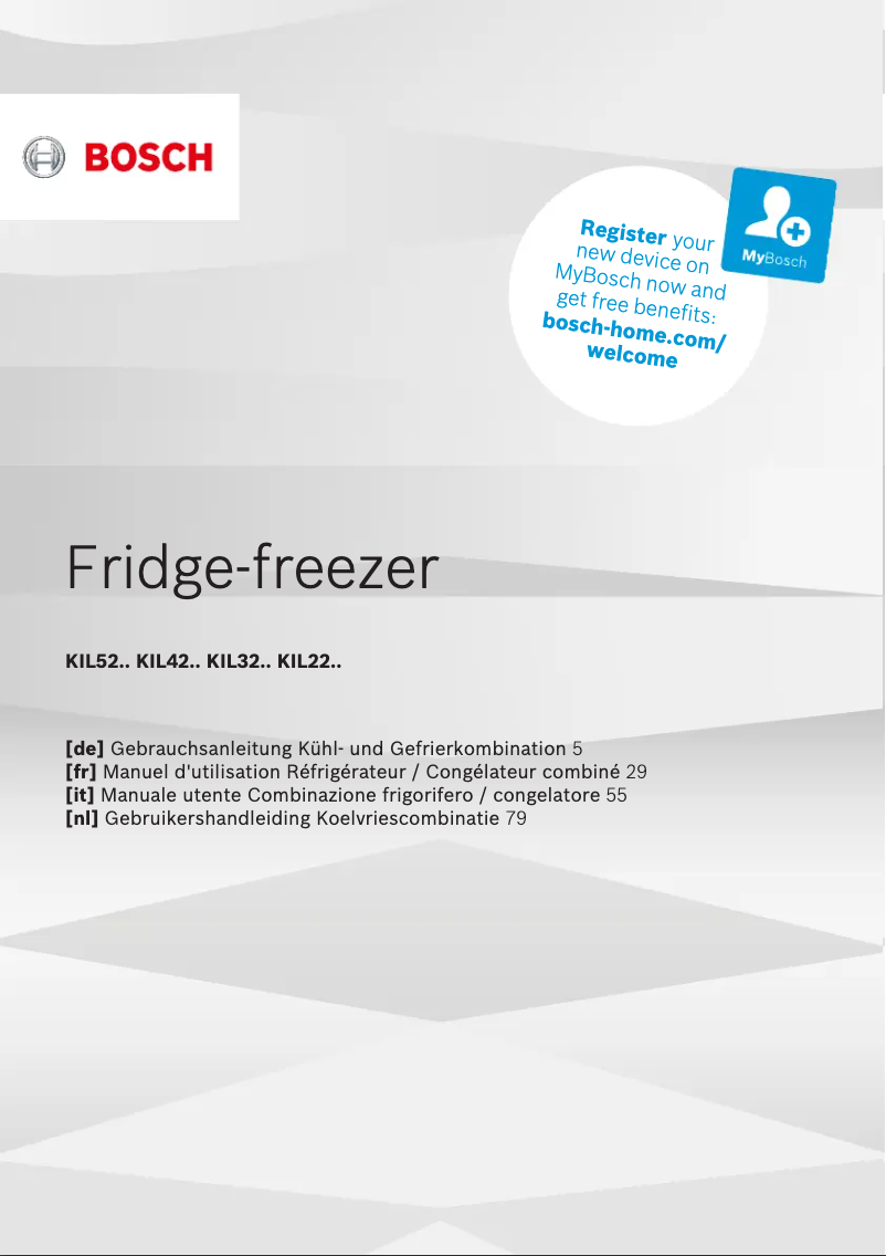 Page 1 de la notice Manuel utilisateur Bosch KIL42ADE0