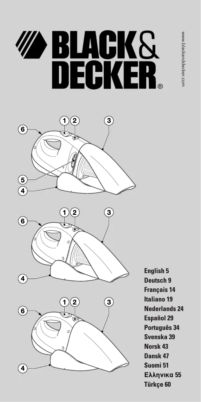 Page 1 de la notice Manuel utilisateur Black & Decker CV9605G