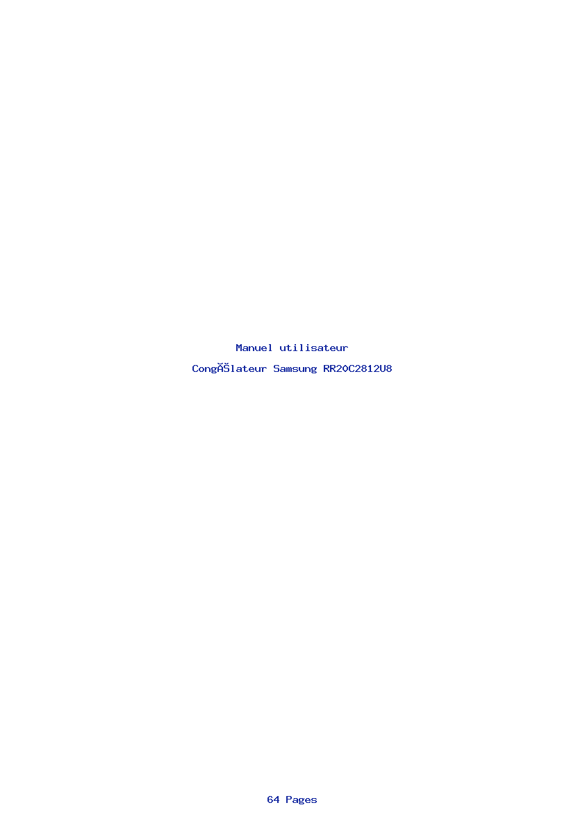 Page 1 de la notice Manuel utilisateur Samsung RR20C2812U8