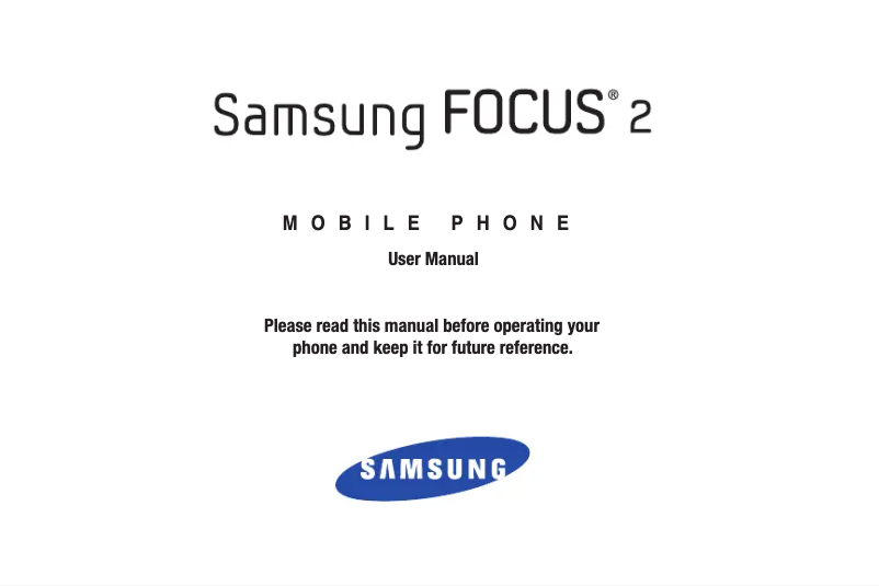 Page 1 de la notice Manuel utilisateur Samsung Focus 2