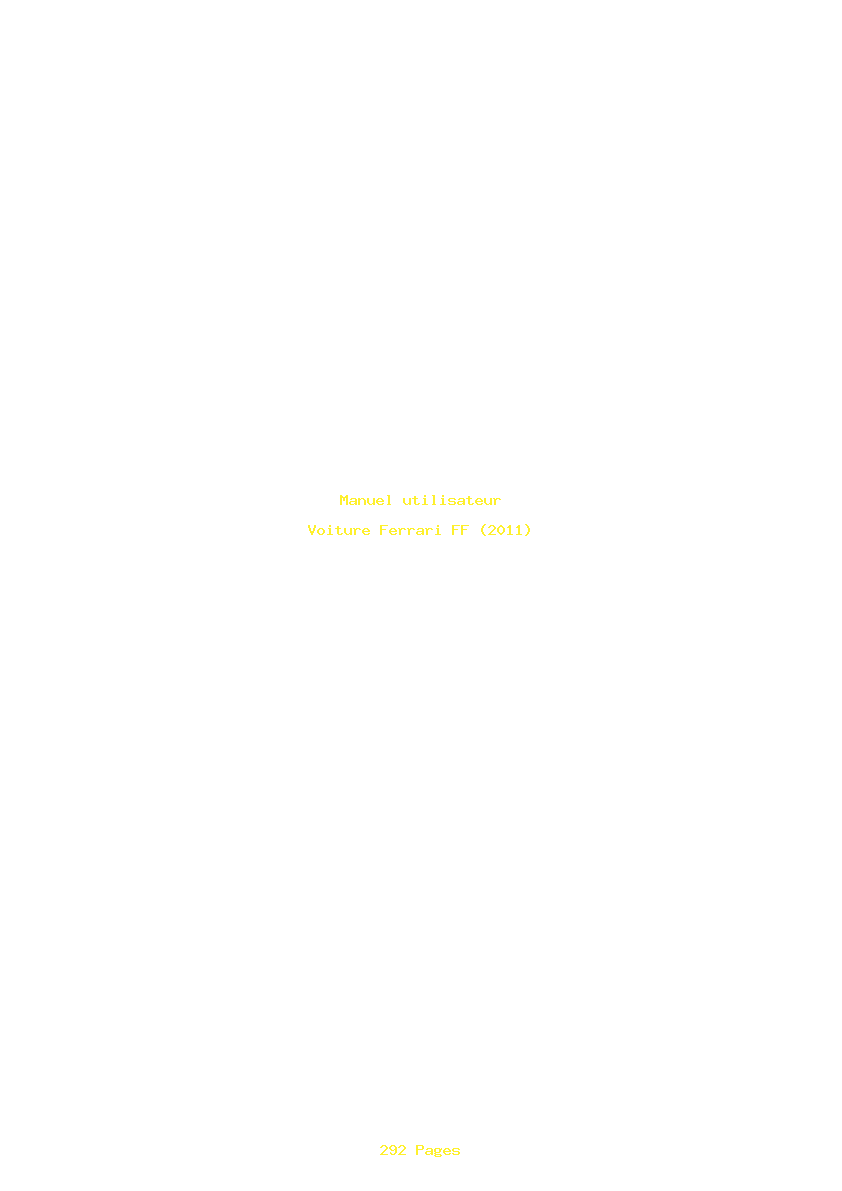 Page 1 de la notice Manuel utilisateur Ferrari FF (2011)