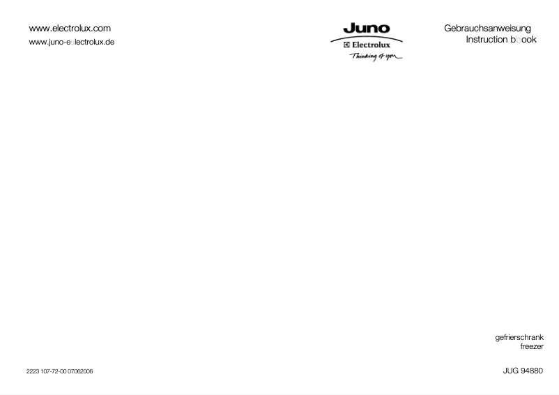 Page 1 de la notice Manuel utilisateur Juno Electrolux JUG94880