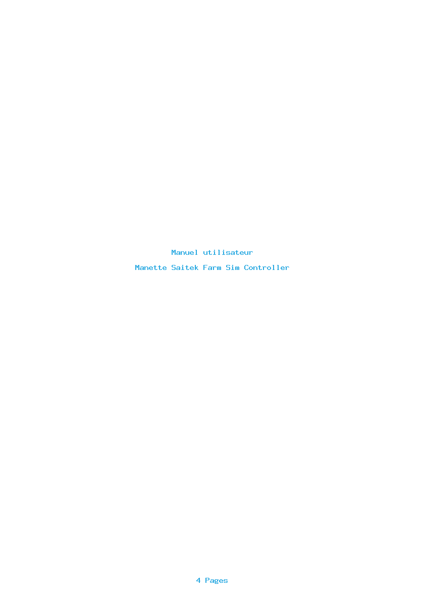 Page 1 de la notice Manuel utilisateur Saitek Farm Sim Controller