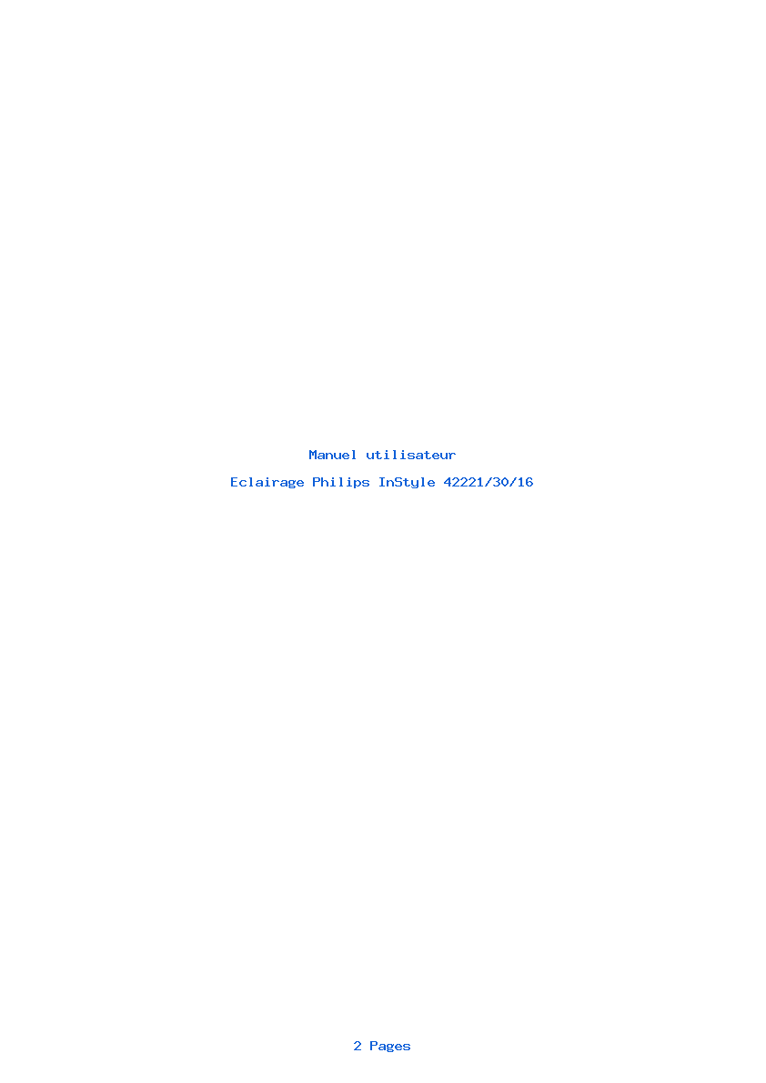 Page 1 de la notice Manuel utilisateur Philips InStyle 42221/30/16