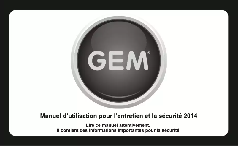 Page 1 de la notice Manuel utilisateur GEM e6 (2014)