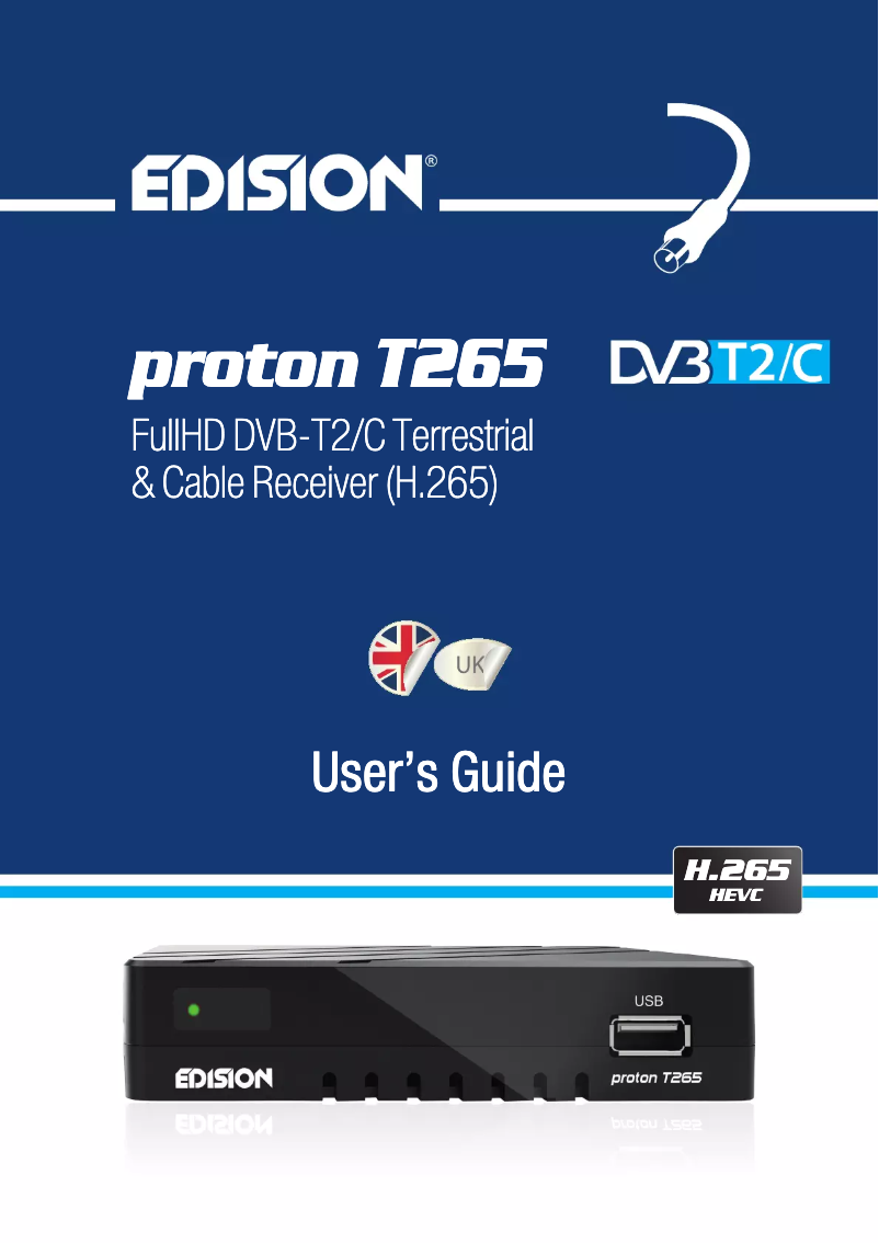 Page 1 de la notice Manuel utilisateur Edision PROTON T265