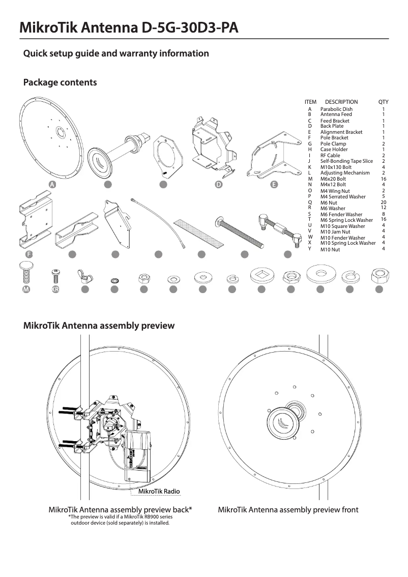 Page 1 de la notice Manuel utilisateur Mikrotik D-5G-30D3-PA