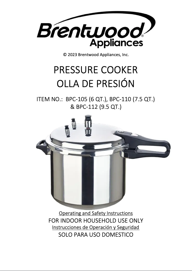 Page 1 of the manual User Manual Brentwood BPC-110