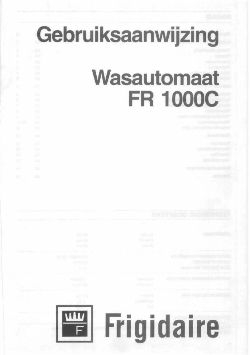 Page 1 de la notice Manuel utilisateur Frigidaire FR 1000 C