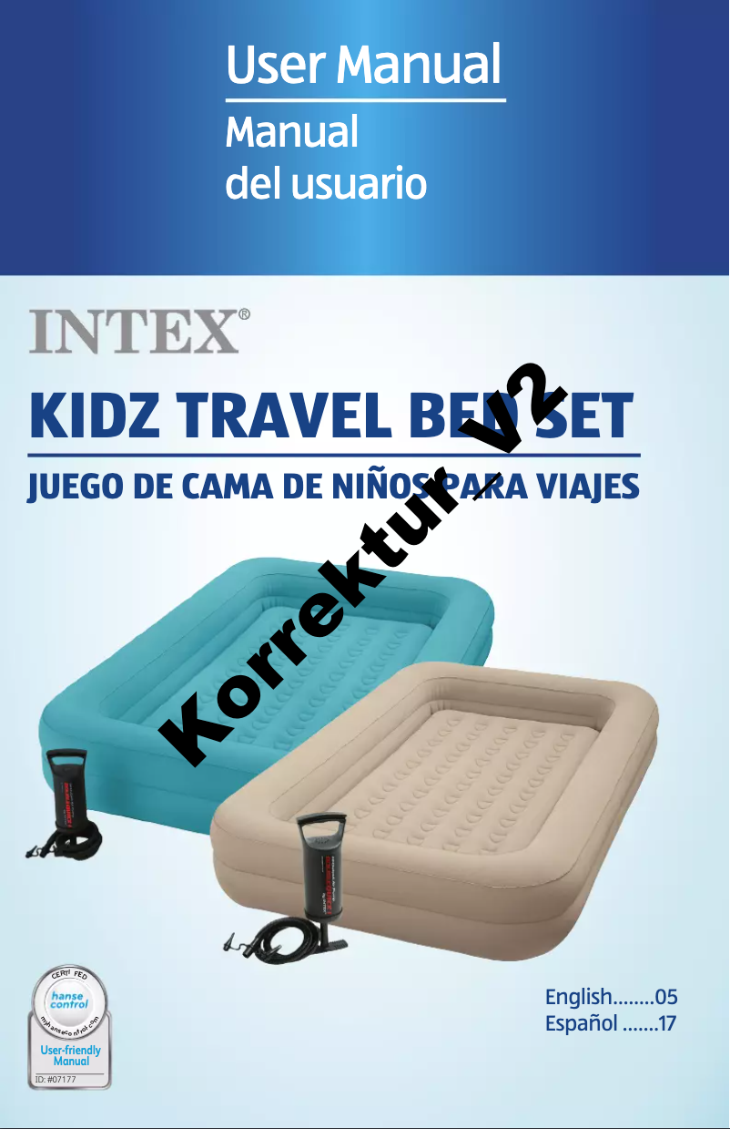 Page 1 de la notice Manuel utilisateur Intex Kidz Travel Bed Set