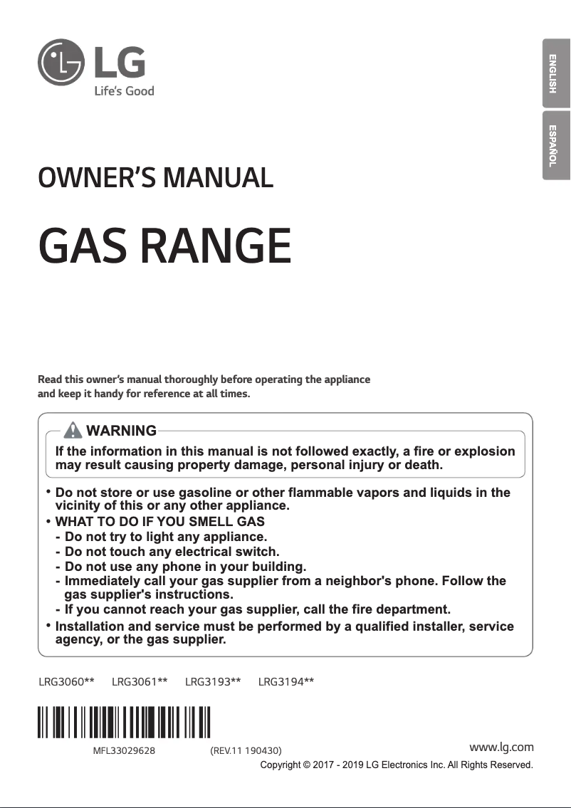 Page 1 de la notice Manuel utilisateur LG LRG3193BD