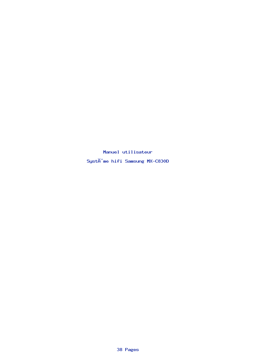 Page 1 de la notice Manuel utilisateur Samsung MX-C830D