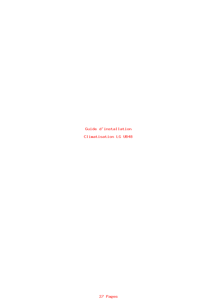 Page 1 de la notice Guide d'installation LG UB48