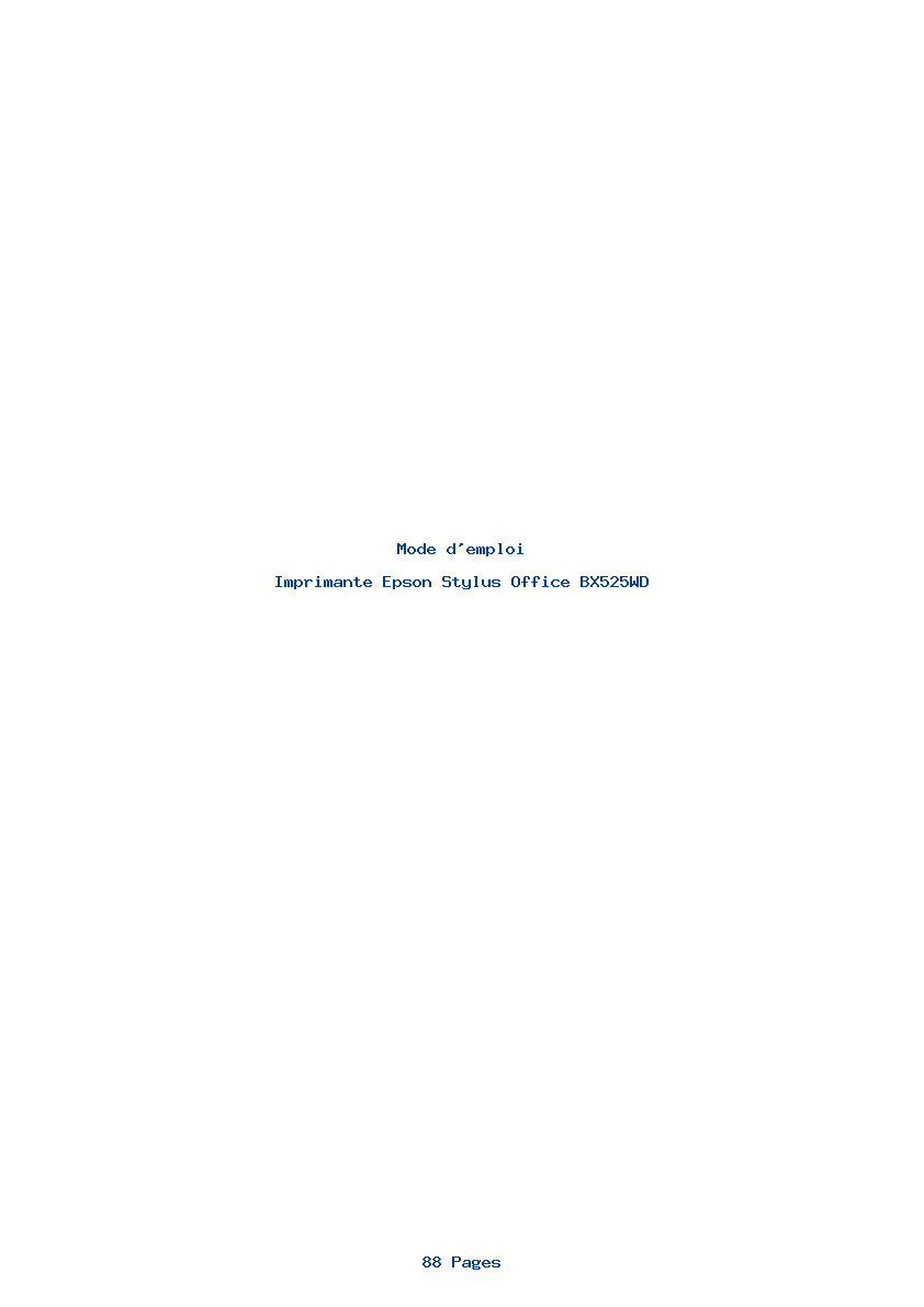 Page 1 de la notice Mode d'emploi Epson Stylus Office BX525WD