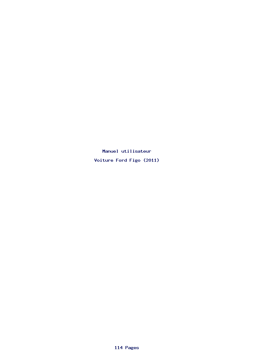 Page 1 de la notice Manuel utilisateur Ford Figo (2011)