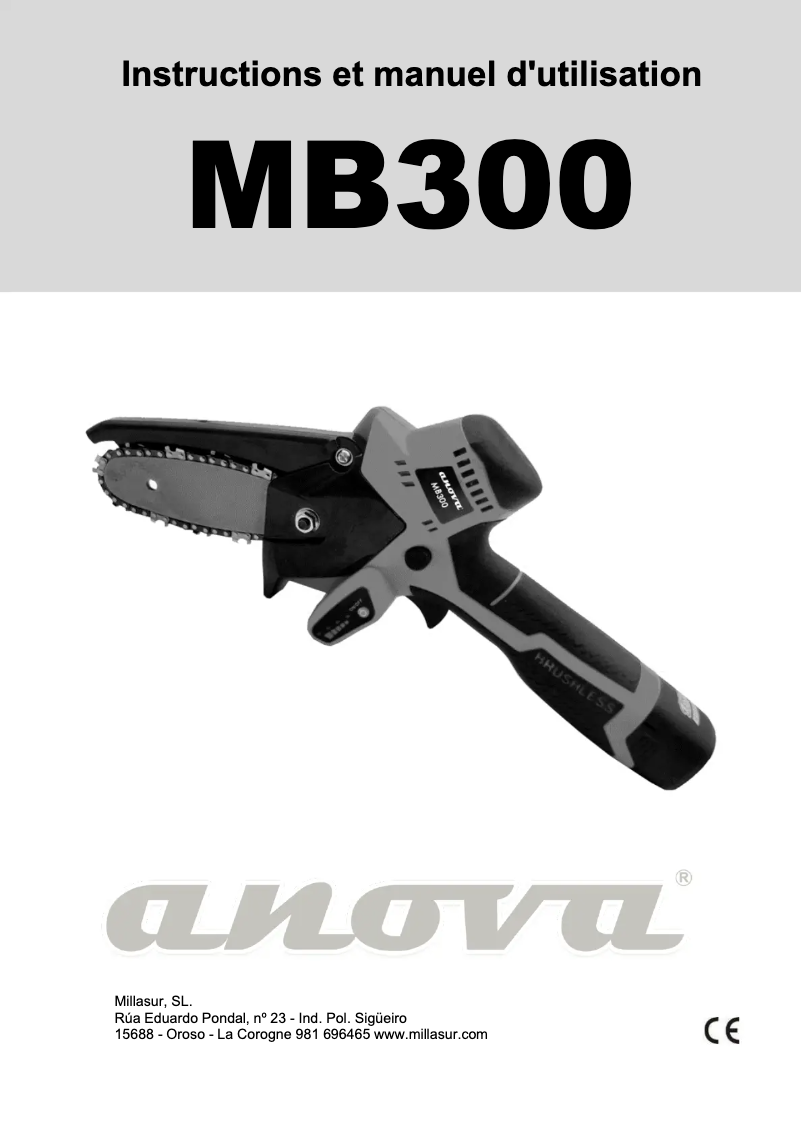 Page 1 de la notice Manuel utilisateur Anova MB300