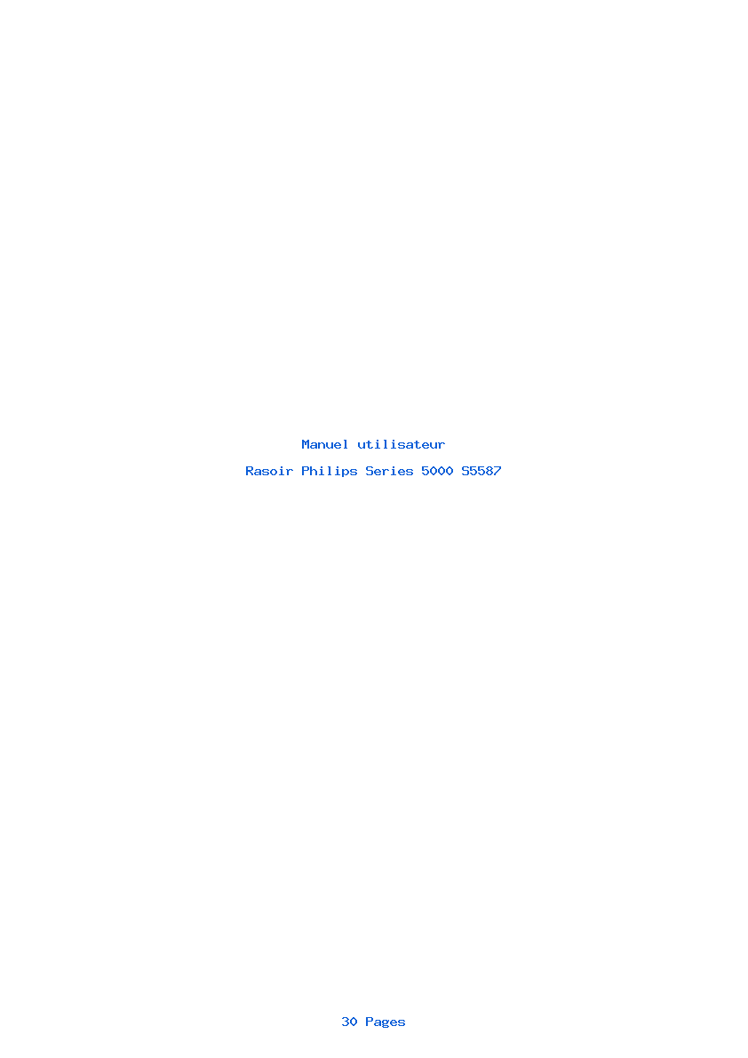 Page 1 de la notice Manuel utilisateur Philips Series 5000 S5587