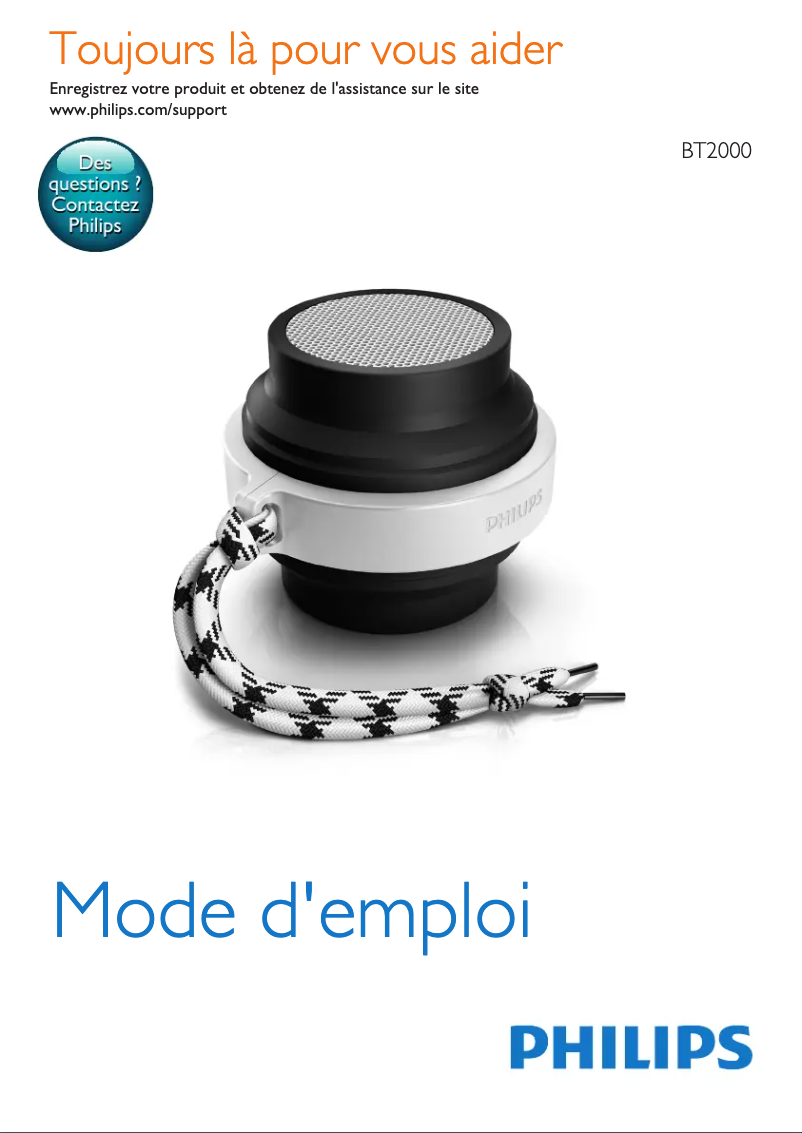 Page 1 of the manual User Manual Philips BT2000A